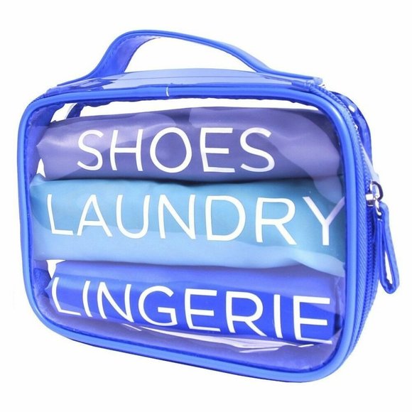 French Toast 3 piece Drawstring Travel Bag Set (Laundry, Shoes, Lingerie) New - Picture 3 of 4